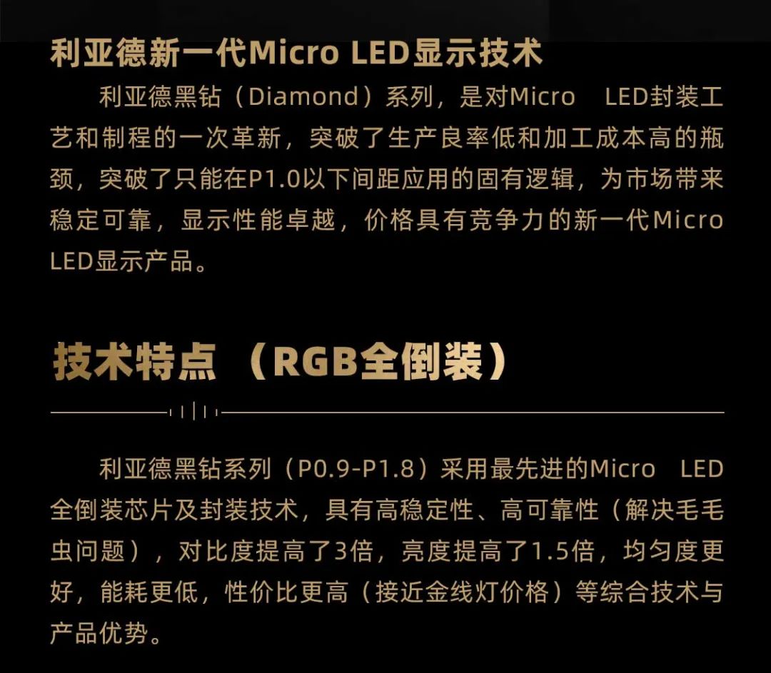 米兰面向全球发布第二代Micro LED显示技术——米兰黑钻(Diamond)系列